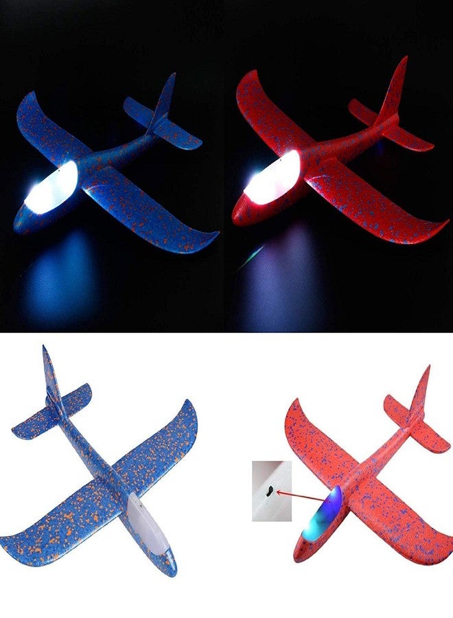 Sage Square Western Era Large Hand Throwing LED Foam Plane, Dual Flight Mode, Aeroplane Gliders, Flying Aircraft, Gifts for Kids, Outdoor Sport Game Toys, Birthday Party Gifts (Pack of 2) (Assorted Color) - Image 4